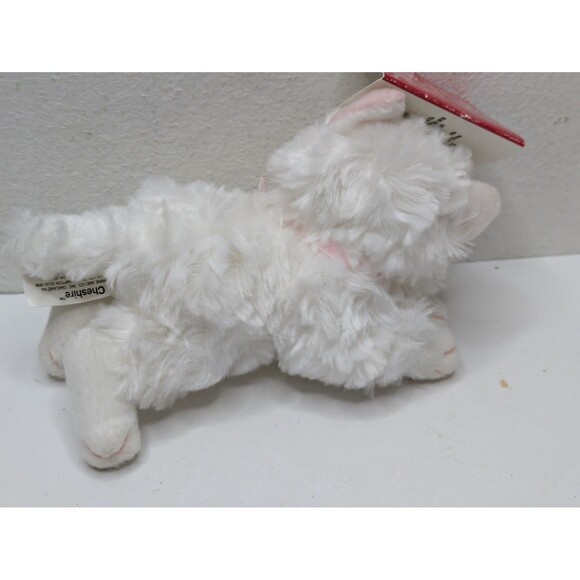 Russ Berrie CHESHIRE White Cat Plush LuvPets Blue Eyes Pink Bow NWT HTF Rare - Picture 8 of 8